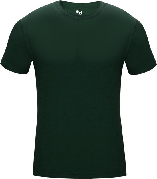 BADGER SPORT - Shirt Met Korte Mouwen - Pro Compression - Diverse Sporten - Volwassenen - Polyester/Elastaan - Heren - Ronde Hals - Ondershirt - Zweet Afvoerend - Donkergroen - X-Large