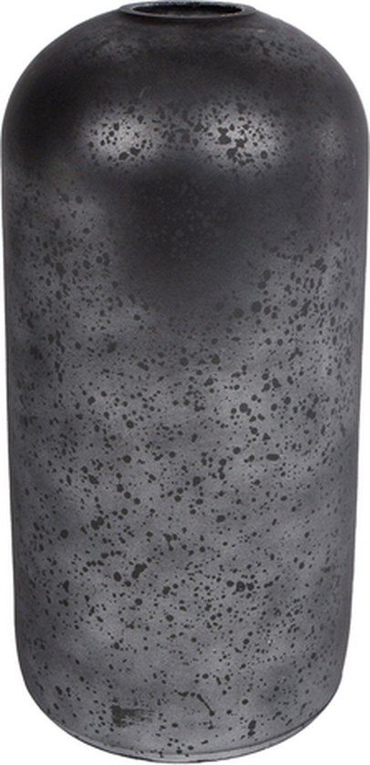 Kruiken En Flessen - Vaas "ted" Xl Zwart Glas 11x11x22,5cm