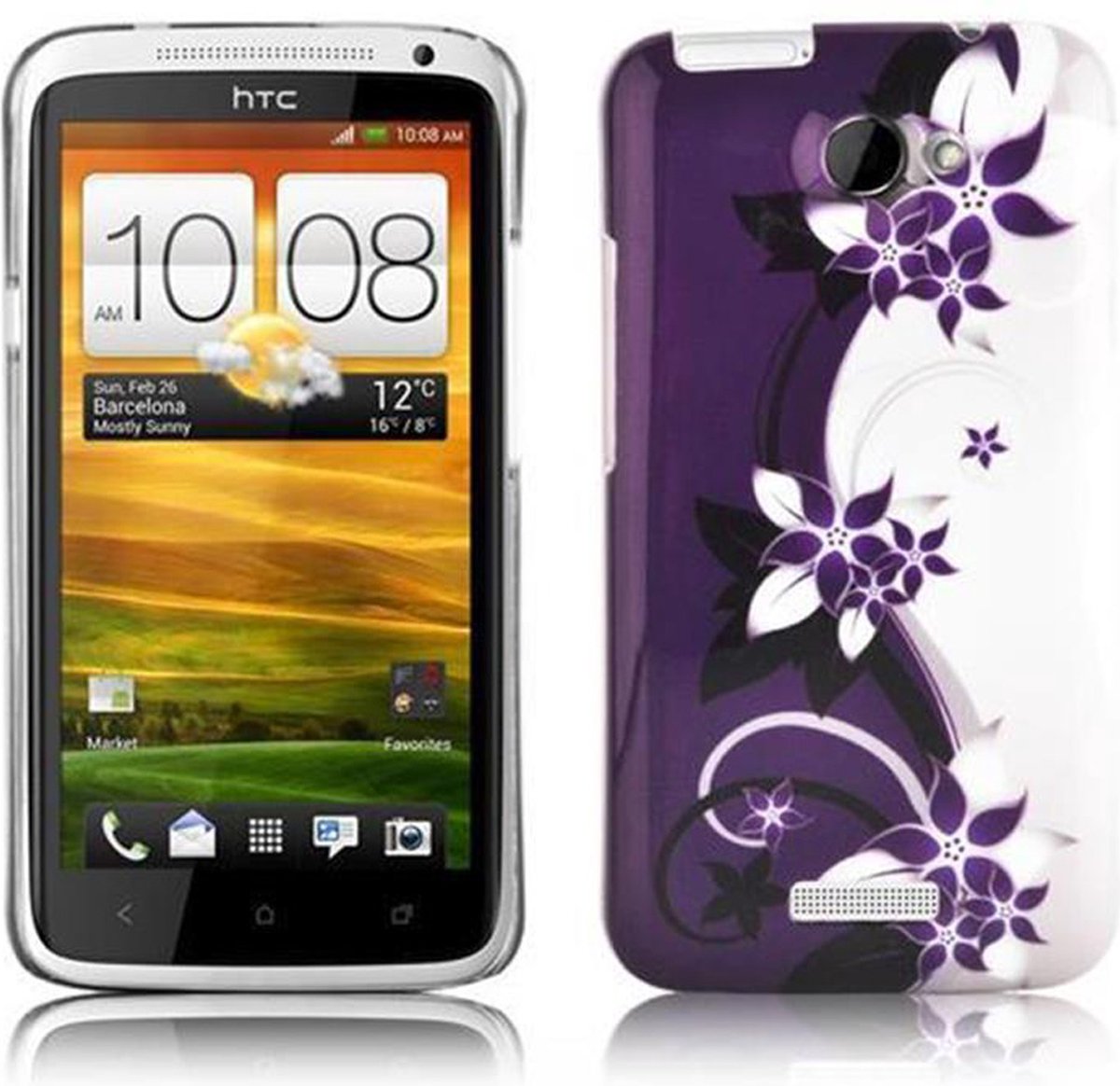 CADORABO Custodia rigida dal design alla moda, Retro copertina, HTC, ONE M7, New York | Statua Della Libertà