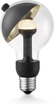 Home Sweet Home - Design LED Lichtbron Move Me - Zwart/Goud - 8/8/13.7cm - G80 Sphere LED lamp - Met verstelbare diffuser - 3W 220lm 2700K - warm wit licht - geschikt voor E27 fitting