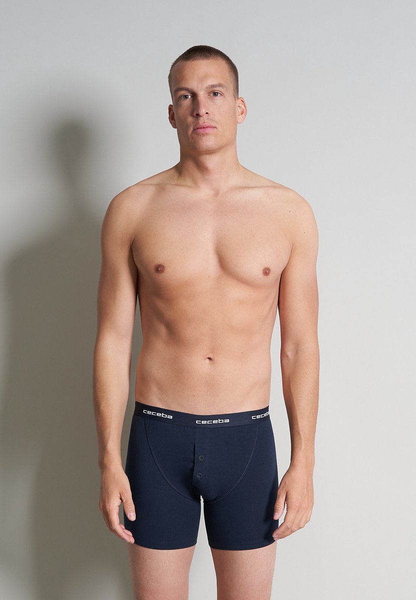 CECEBA New Classics Heren Boxer met gulp - lange pijp - 2-pack - Blauw