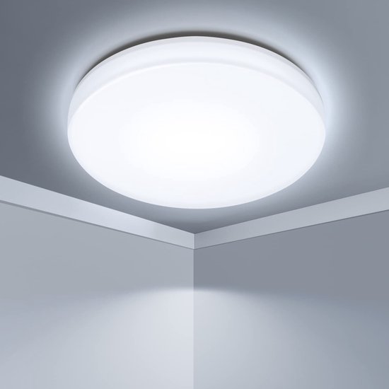 Aigostar 10I1R - Plafonniers LED - Plafonnier salle de bain - IP54 - φ 28cm - Lumière Wit - 2800LM - 6500K - 24W