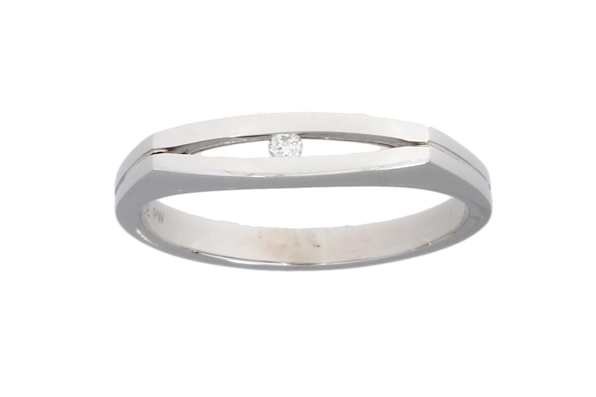 Witgouden ring - 14 karaat - diamant - R&C RIN0109S - uitverkoop Juwelier Verlinden St. Hubert - van €449,- voor €369,-
