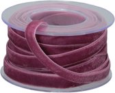 Verpakkings Lint - Pc. Roll Velvet Ribbon (1 Cm) D. Pink 8 Meter