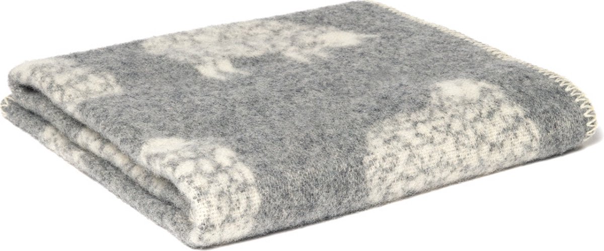 WOOOL® Wollen Babydeken - SHEEP Mima (Grijs) - 65x90cm - Ledikant