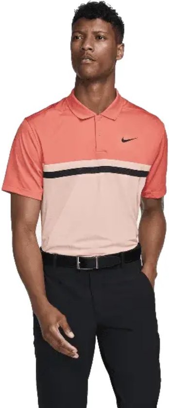 Nike Heren Dri Fit Golfblock Polo Orange