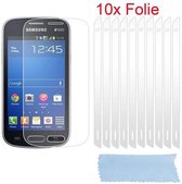 Cadorabo Schermbeschermers compatibel met Samsung Galaxy TREND LITE - Beschermende folies in HOOG HELDER - 10 stuks zeer transparante beschermfolie tegen stof, vuil en krassen
