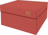 Dutch Design Brand - Dutch Design Opbergbox Box - Boîte de rangement - Boîte de rangement - Boîte de rangement - Années folles - Rouge - Velours Art Deco Rouge