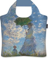 Ecozz - Claude Monet - Femme à l'ombrelle - Femme à l'ombrelle - 100% recyclé (rPet) - Oeko-Tex - Avec fermeture éclair - Verrouillable - Sac shopping pliable - Résistant à l'eau - Shopper - Ecofriendly - Durable