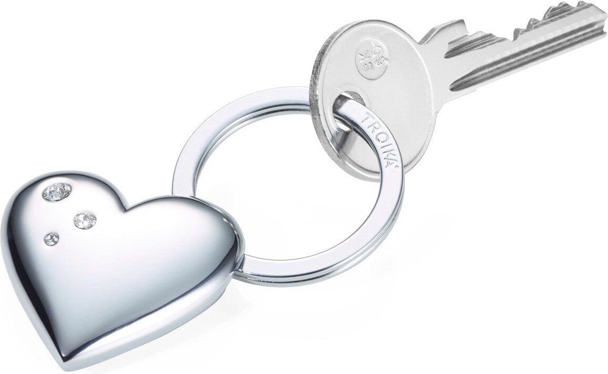 TROIKA SLEUTELHANGER HARTVORM met SWAROVSKI® ELEMENTS - geluk - hartje - liefde