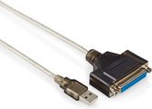 USB naar Parallel kabel - 1.1 - FullSpeed - USB A - 1.5 meter - Zwart - Allteq