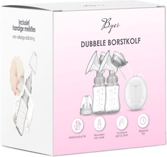 BYER Elektrische Dubbele Borstkolf Kolfapparaat - Luxe Comfort Kolfset - 2X Babyfles/Kolf - 100% BPA-Vrije Borstpomp - 150 ml van BYER — afbeelding 4
