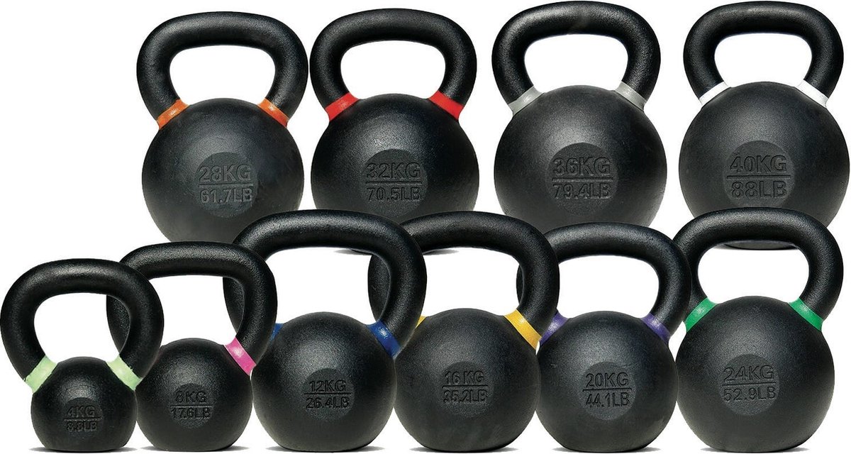 Toorx Fitness - Kettlebell- 12 kg - Gietijzer - Gewicht - Zwart