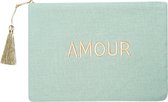 Make-Up tas - Amour Mint | Toilettas | 22 x 16 cm | Katoen | Fashion Favorite