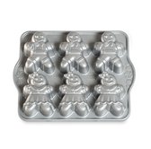 Bakvorm "Gingerbread Kids Cakelet Pan" - Nordic Ware | Sparkling Silver Holiday