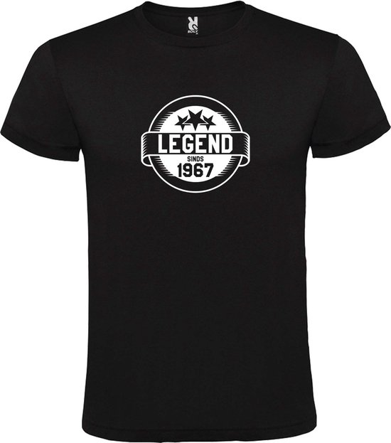 Zwart T-Shirt met “Legend sinds 1967 “ Afbeelding Wit Size XXXXL