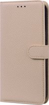 Hoesje geschikt voor OnePlus Nord - Bookcase - Koord - Pasjeshouder - Portemonnee - Camerabescherming - Kunstleer - Beige