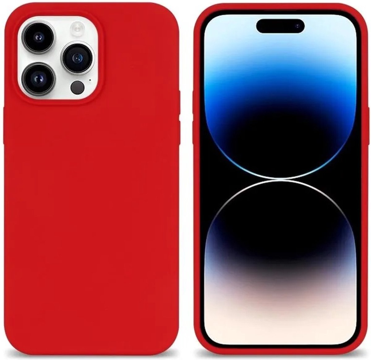Hoesje Geschikt voor iPhone 14 Pro - zacht siliconen - Liquid Backcover - Rood
