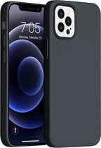 Hoesje Geschikt voor iPhone 14 Pro - zacht siliconen - Liquid Backcover - Zwart