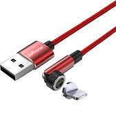 DrPhone iONIC- 540º Roterende Magnetische Kabel - 3A – Voor Lightning - 480Mbp/s Data Transmissie - 1 Meter – Rood