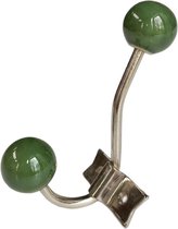 Floz Design dubbele wandhaak - retro wandhaak - kapstokhaak aardewerk - groen