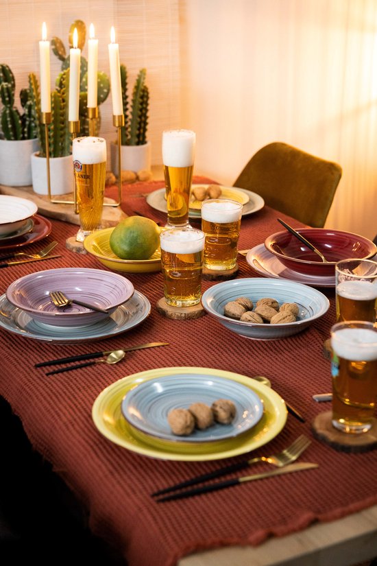 Assiette petit déjeuner (6 pièces) | Coloré | 19 cm | Poterie