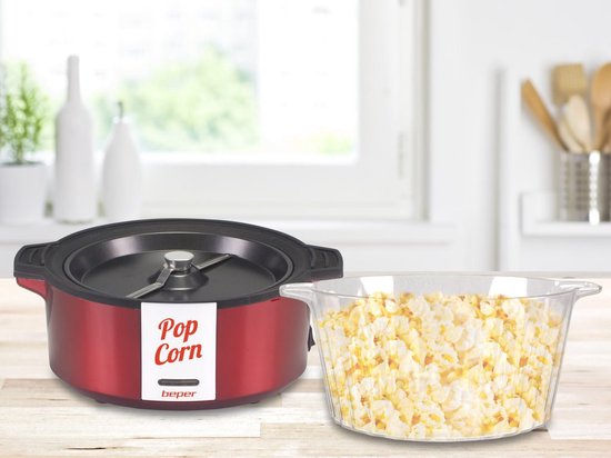 Beper P101CUD050 - Popcornmaker - Popcornmachine - Popcorn Popper - Popcorn Maker - Popcorn Maker Machine - Hot Air Popcorn Maker - Rood — afbeelding 3