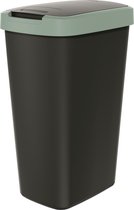 Prosperplast - Prullenbak / Afvalbak 45L - Zwart met lichtgroen frame