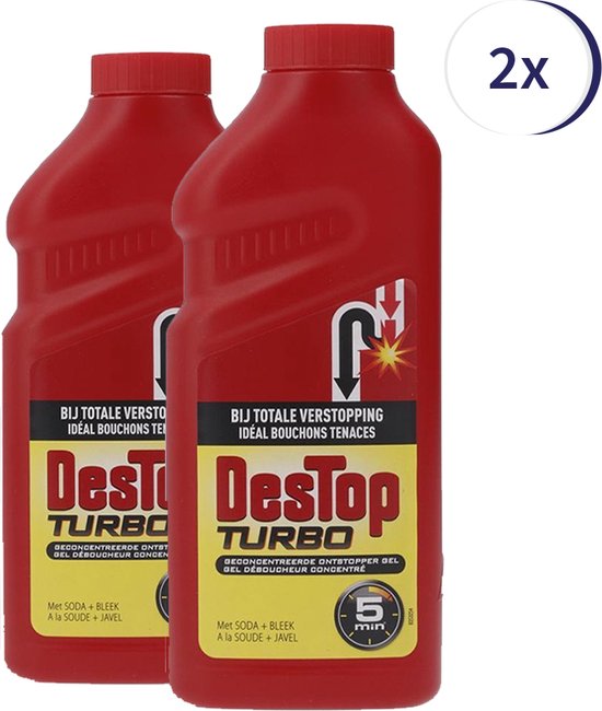 Déboucheur surpuissant - Destop Turbo - Gel - 500 ml - DESTOP