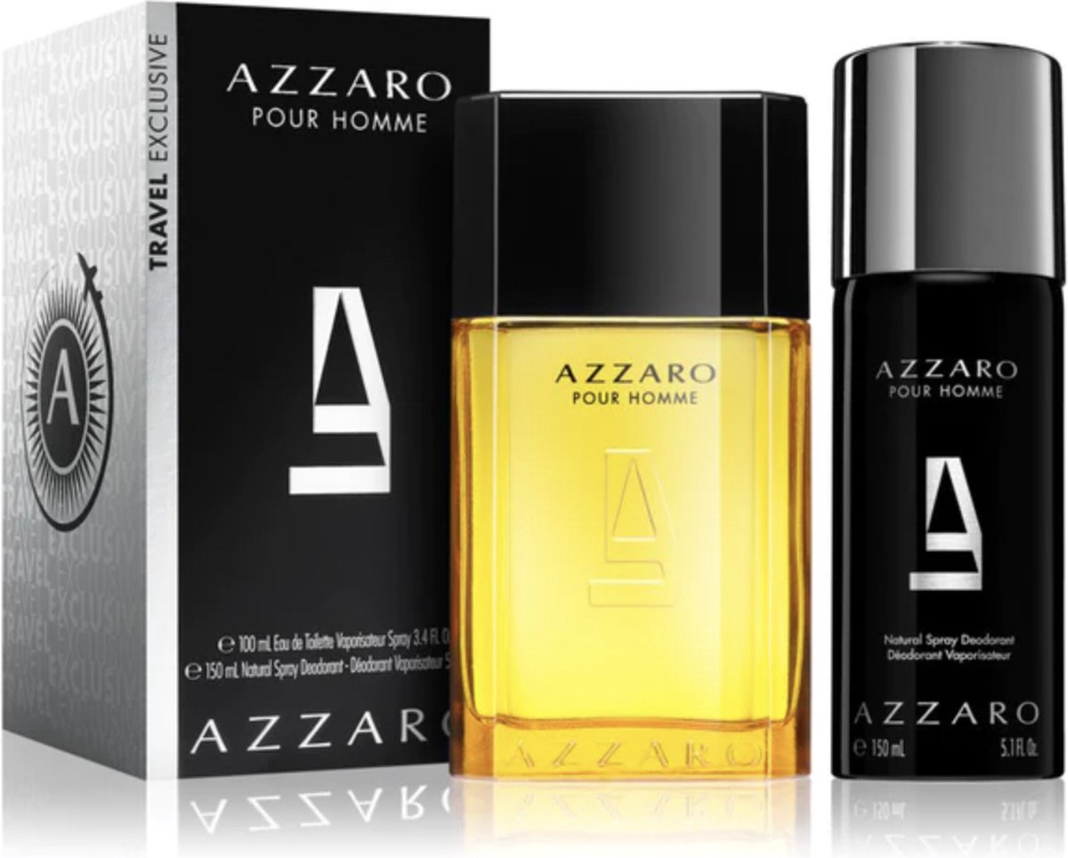 Azzaro Pour Homme 100ml Eau de Toilette + 150ml Deodorant Spray - Geschenkverpakking - Mannengeur