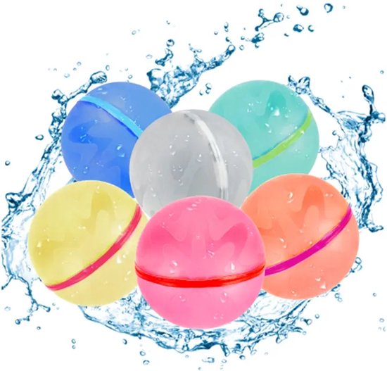 Herbruikbare Zelfsluitende Waterballonnen - 4 stuks - Magnetische strip - Siliconen - Waterspeelgoed - Buitenspeelgoed