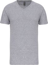 Oxfordgrijs T-shirt met V-hals merk Kariban maat XL