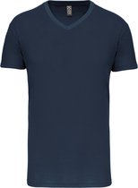Donkerblauw T-shirt met V-hals merk Kariban maat 5XL