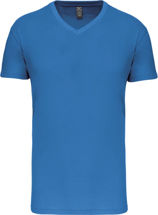 Licht Kobaltblauw T-shirt met V-hals merk Kariban maat 4XL