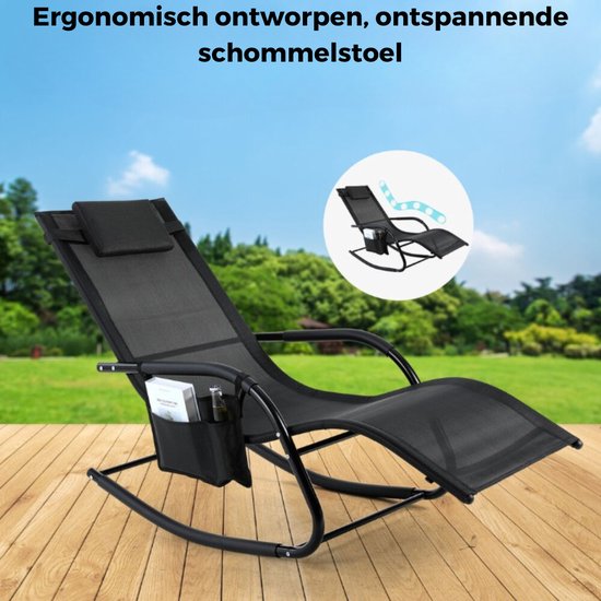 Outsunny 3-zits tuinschommel, verstelbare luifel