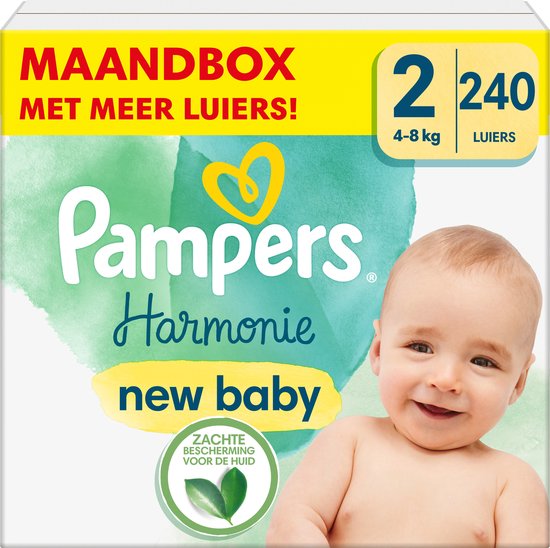 slogan Machtigen Serena Pampers Harmonie Luiers - Maat 2 (4-8kg) - 240 Luiers - Maandbox | bol.com