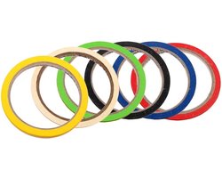 Drapeertape 6 Rollen - Markeringstape voor Paspoppen en Patronen - 3 mm x 20 m - Geel