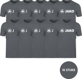 Jako T-Shirt - Promo - Sportshirt Heren - Maat L/XL - 10 stuks - Grijs - Katoen - T Shirt Heren