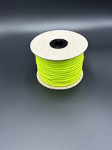 5 mtr 3mm Kleur:Fluor geel -Elastisch koord-Koord elastiek-Elastisch touw-Span elastiek-Kleding elastiek-Bungy koord.