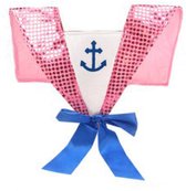 Matrozenkraag roze blauw matroos kraag roze matrozenpakje pailletten strik anker