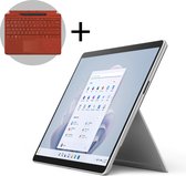 Microsoft Surface Pro 9 - Touchscreen - i5/8GB/256GB - 13 Inch - Platinum + Signature Type Cover + Pen - QWERTY - Poppy Red