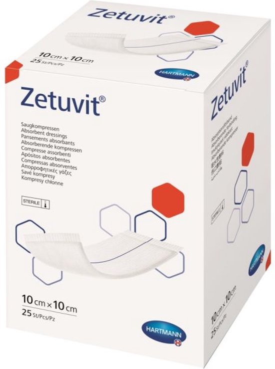 Hartmann - Zetuvit - steriel absorberende verband - 10 x 10cm | bol.com