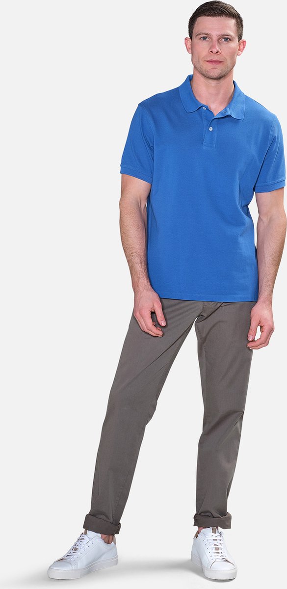 Steppin' Out Lente/Zomer 2023 Polo Shirt Short Sleeve Mannen - Regular fit - Katoen - Medium Blue (L)