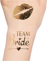 Team Bride Tattoos - Hens Night - Bride Tribe - Gold - 4 stuks - Afwasbare Tattoos - Tatoeage - Vrijgezellenfeest Vrouw - Bachelorette - Team Bride - Bacheloretteparty - Goud - Tattoos