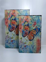 Denza - Opberg box vlinder love BK82M2500 boekendoos - opbergdoos - decoratie - vintage - deco - decoratieve boeken - doos boek - kasboek - dozen - kluizen boek - kist - decoratief