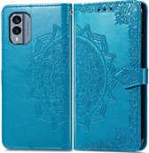 Mobigear Telefoonhoesje geschikt voor Nokia X30 Hoesje | Mobigear Mandala Bookcase Portemonnee | Pasjeshouder voor 3 Pasjes | Telefoonhoesje voor Pinpas / OV Kaart / Rijbewijs - Blauw