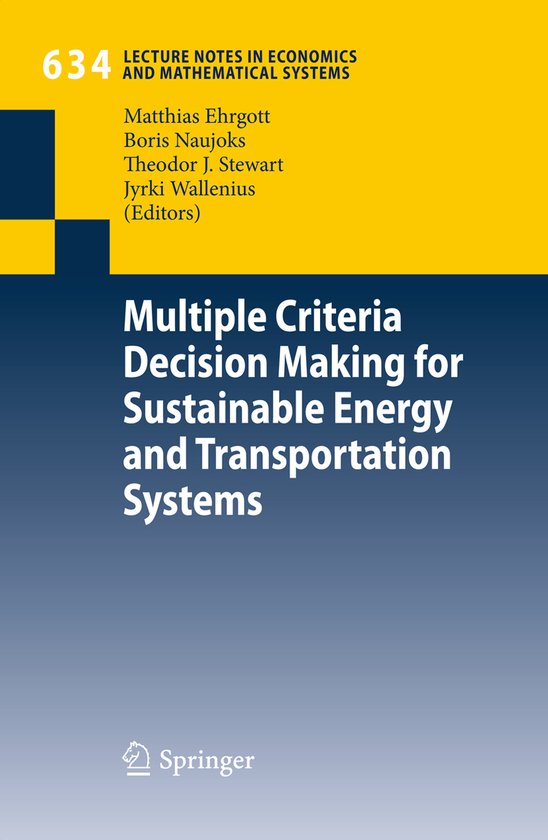 Multiple Criteria Decision Making for Sustainable Energy and ... - cover