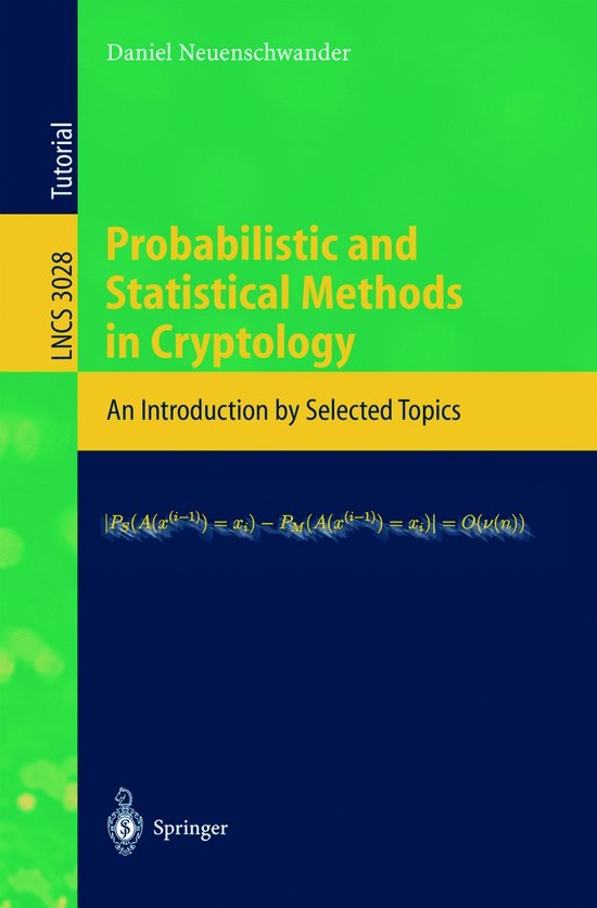 Probabilistic and Statistical Methods in Cryptology - cover