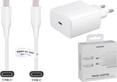 Snellader + 0,8m USB C kabel (3.1). 45W Super Fast Charger lader. PD oplader adapter geschikt voor o.a. Samsung Galaxy Note 10 plus +, S10 Lite, S20 Ultra, Tab S7 / SM-T870, Tab S7 FE SM-T730, Tab S7 Plus +