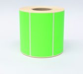 Blanco Stickers op rol 1000 etiketten 100x50mm fluor groen